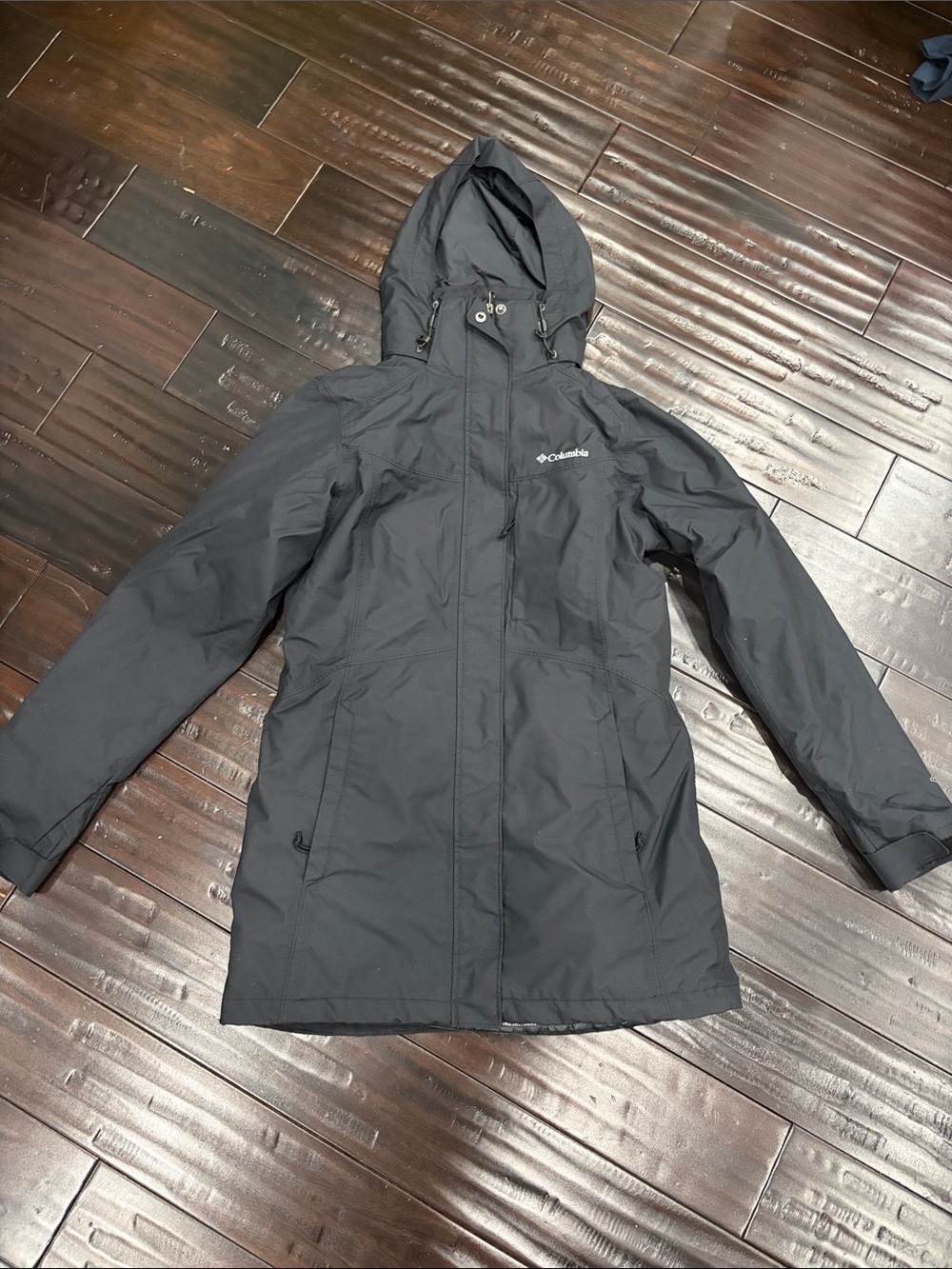 Columbia Black Hooded Shell Jacket - Picture 1 of 4